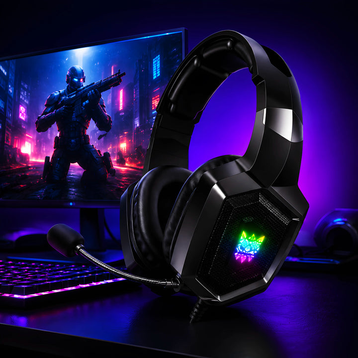 K8 RGB Gaming Headset with HD Microphone | Surround Sound Wired Headphones