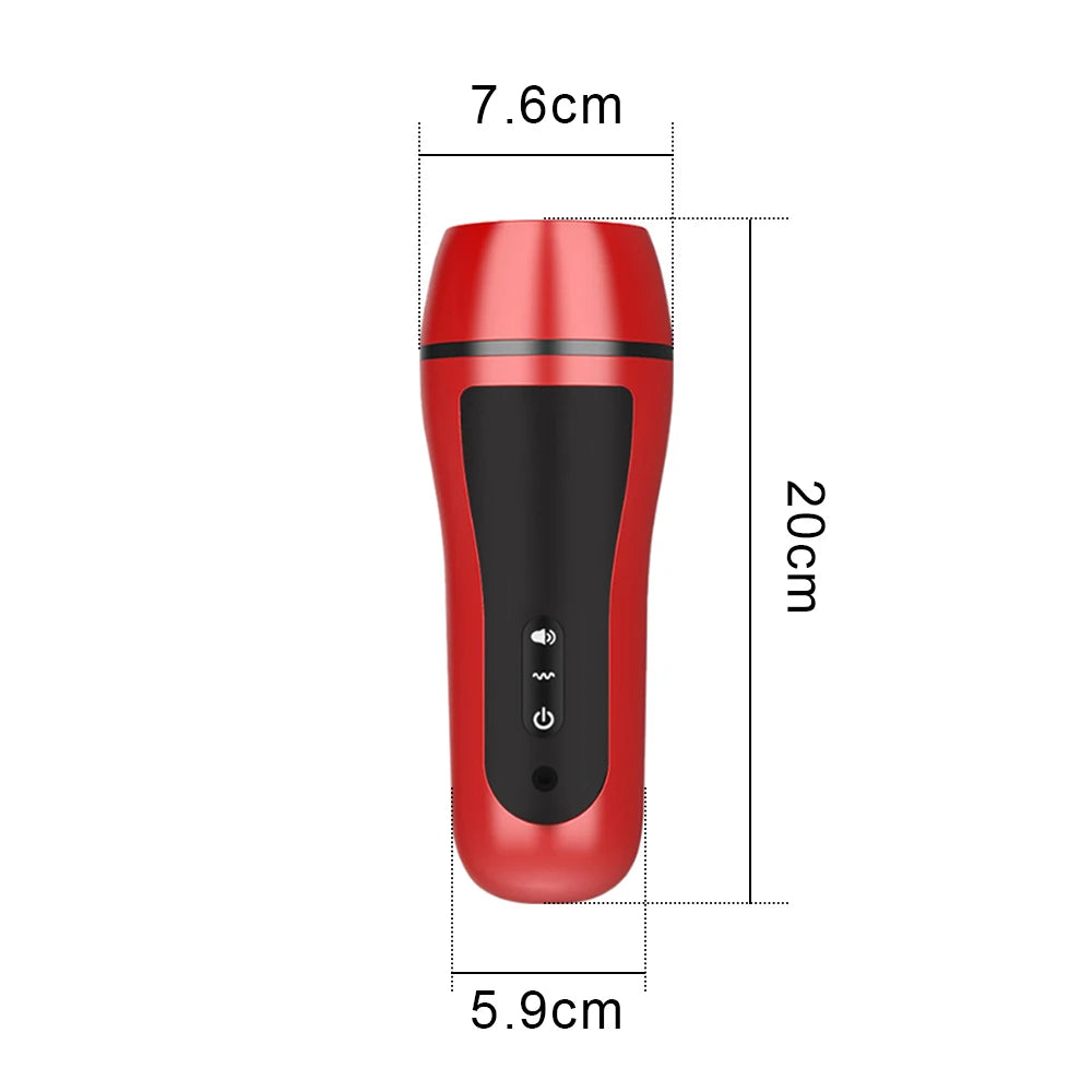 20cm Electric Male Masturbator Vibrator Vagina Real Pussy For Men 18 Glans Sucking Penis Pump Exerciser Sex Toy Erotic Products