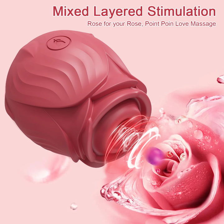 Rose-Sex Toy Vibator Toy for Women Silicone Clitoris Sucker Sucking