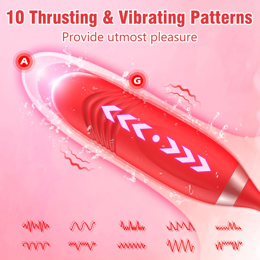 Rose Toy Dildo Thrusting Vibrator for Women Egg Clitoris Sucker Stimulator