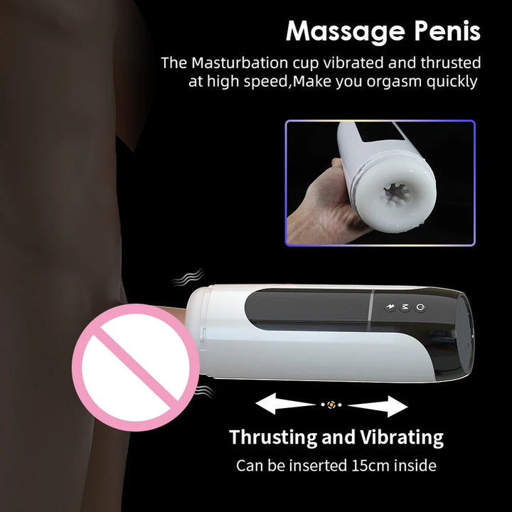 HESEKS 7 Thrusting Vibrations Wearable Automatic Male Masturbators Blowjob Vaginas Adult Masturbation Sex Toys For Men 18