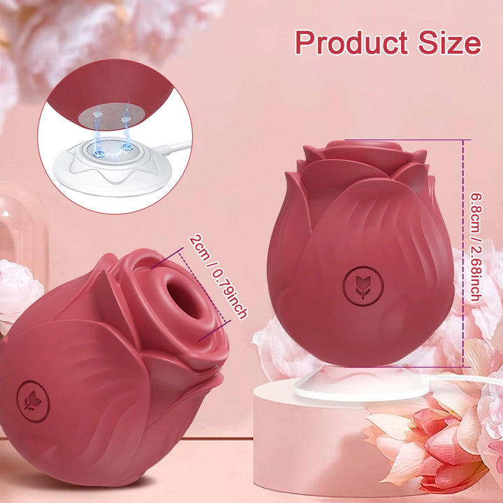 Rose-Sex Toy Vibator Toy for Women Silicone Clitoris Sucker Sucking