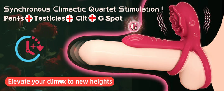 Rose Vibrating Cock Ring Penis Sleeve Vibrator G-spot Clitoral Stimulator 10 Vibration Sex Toy for Adult Men Clitoris Vibrator