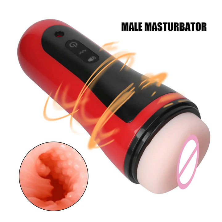 20cm Electric Male Masturbator Vibrator Vagina Real Pussy For Men 18 Glans Sucking Penis Pump Exerciser Sex Toy Erotic Products