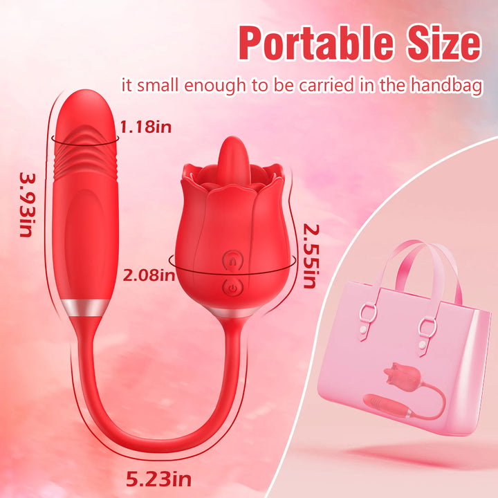 Rose Toy Dildo Thrusting Vibrator for Women Egg Clitoris Sucker Stimulator