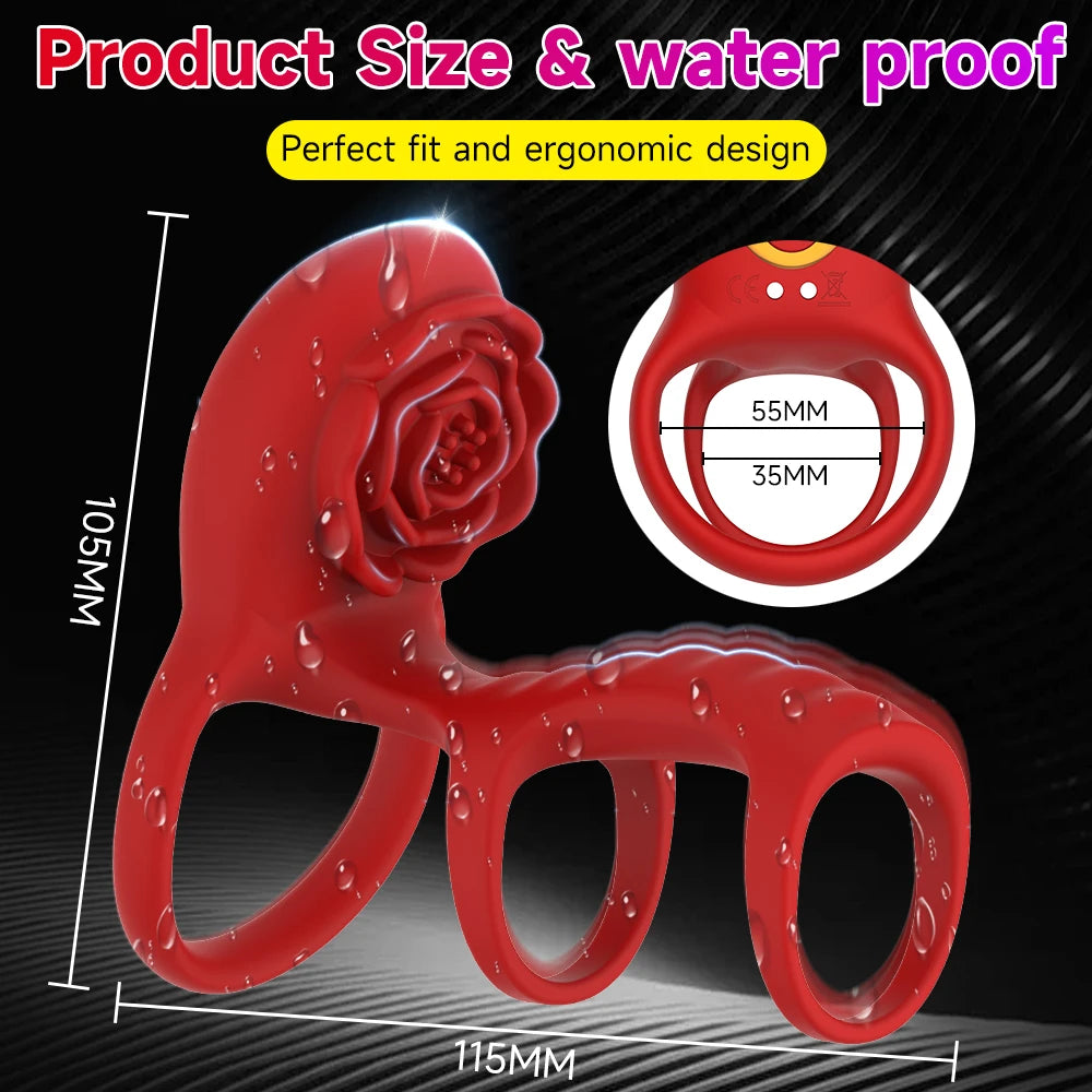 Rose Clit Nipple Vibrator Wireless Control Penis Erection