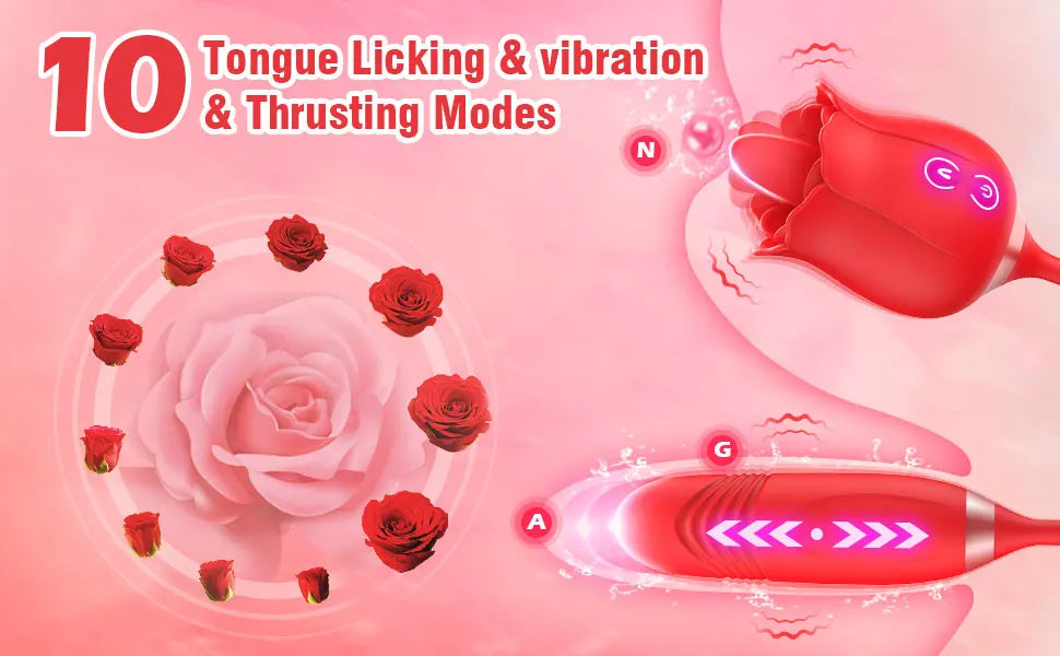 Rose Toy Dildo Thrusting Vibrator for Women Egg Clitoris Sucker Stimulator