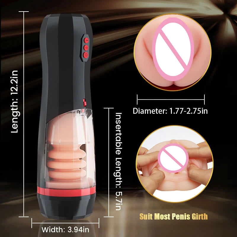 Automatic Sucking Male Masturbation Cup Inner Telescopic Vibrator Male Masturb Vaginas for Men Sex Toy Vaginas for Men