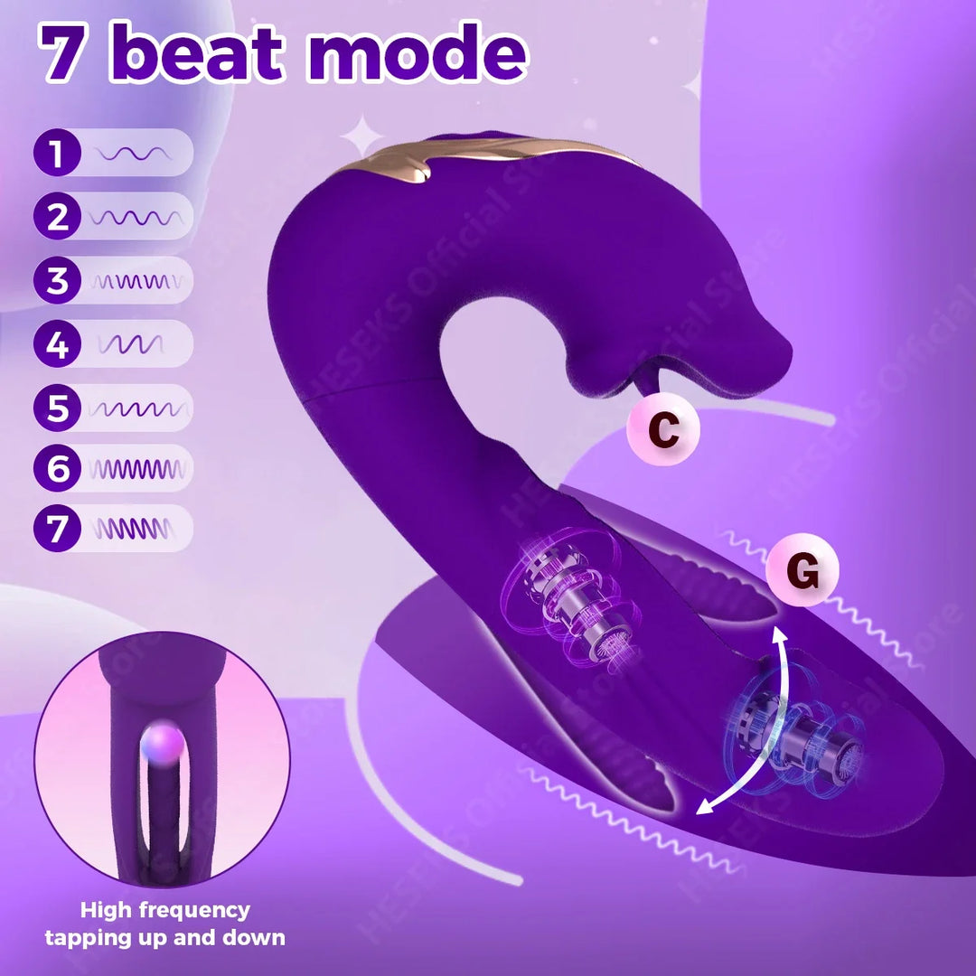 3 IN 1 Female Tongue Licking Vibrator G Spot