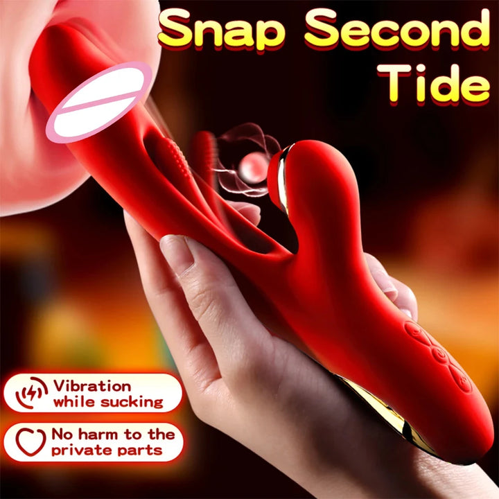 3 In 1 Insert Vibrators Patting Sucking Vibrating Stick For Women