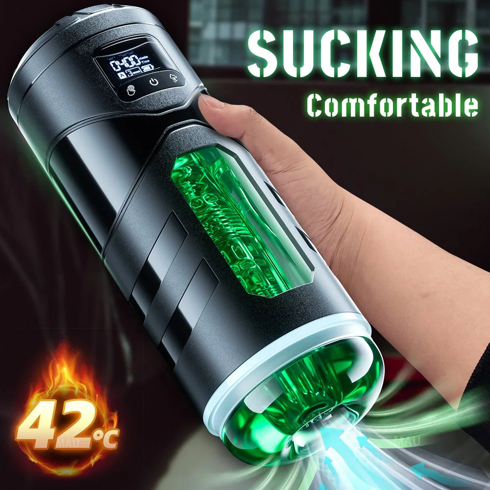 Male Masturbator Cup Real Automatic Heated Sucking Vibration For Man