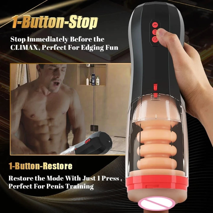 Automatic Sucking Male Masturbation Cup Inner Telescopic Vibrator Male Masturb Vaginas for Men Sex Toy Vaginas for Men