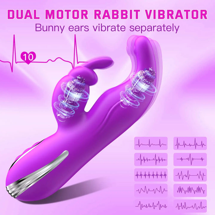 Dual Motor Female Vibrator Clitoral G Spot Rabbit