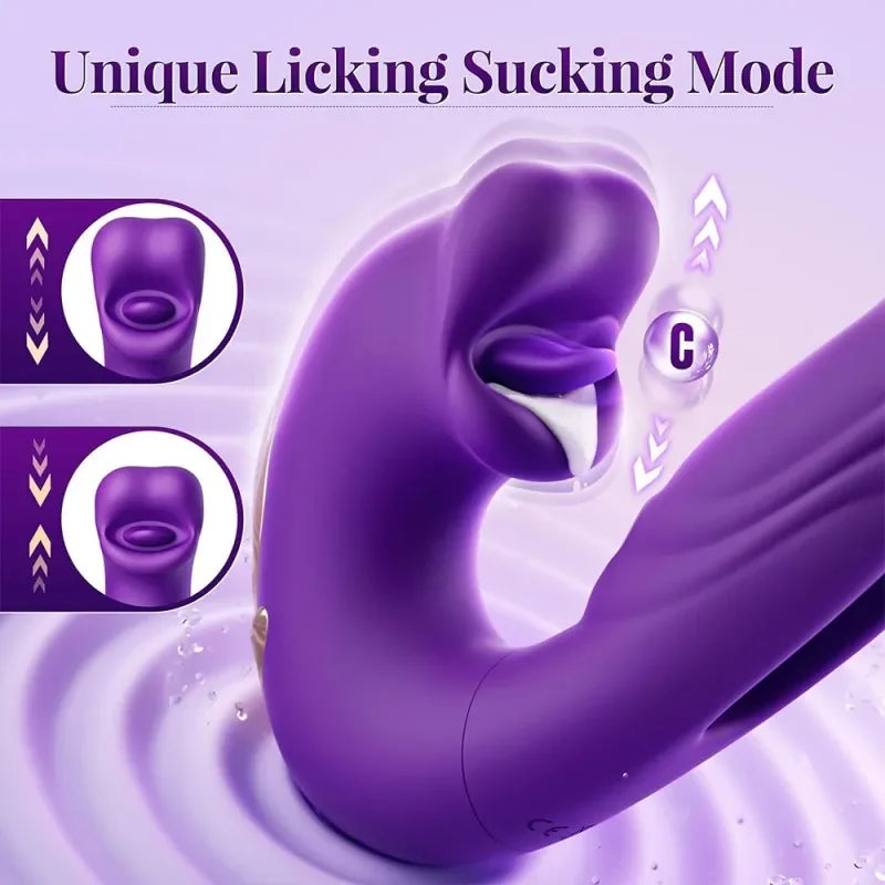 3 IN 1 Female Tongue Licking Vibrator G Spot